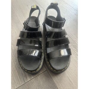 Dr. Martens Blaire Sandals Womens Size 9 Patent Leather Gladiator Chunky Shoes